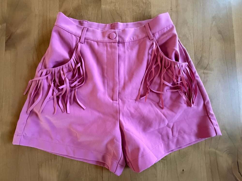 Strut & Bolt Fringe Shorts Size S Pink Western Cowgirl (“Dolly Parton”)